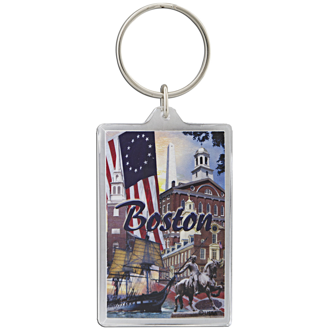Key Ring 2x3 Lucite Boston Photos