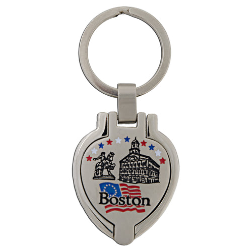 Key Ring Pewter Locket Boston