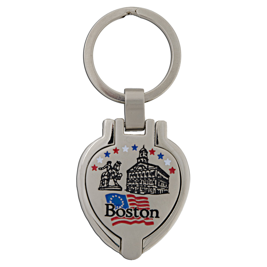 Key Ring Pewter Locket Boston