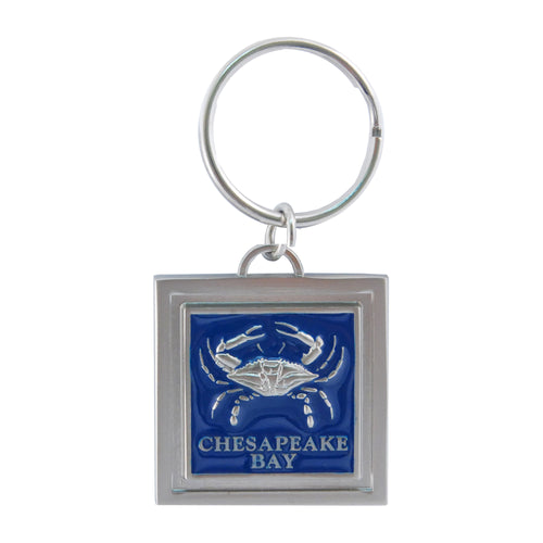 KRCB09 Key Ring - Square Color Crab Chesapeake Bay