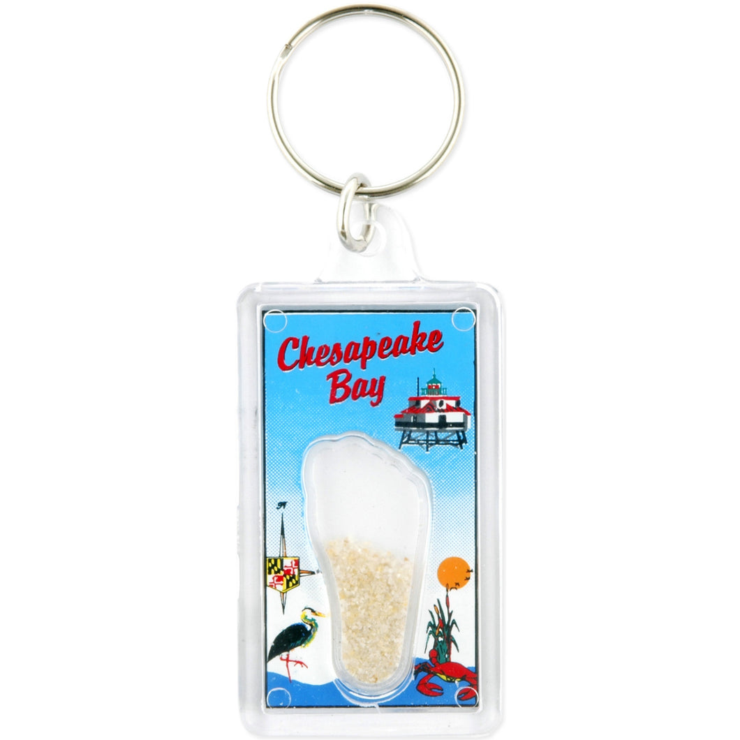 Key Ring Lucite Sand Foot Chesapeake Bay