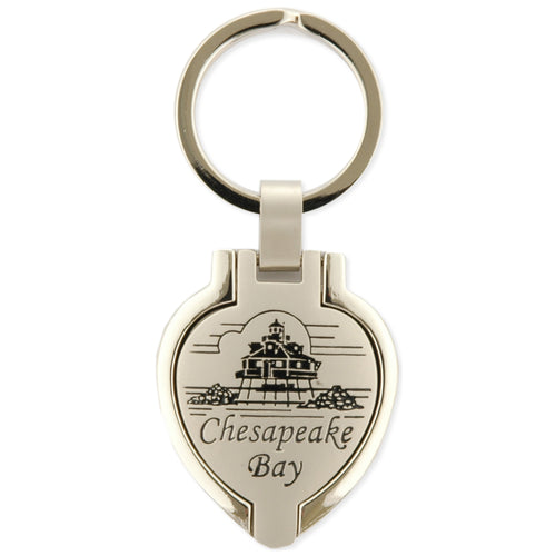 Key Ring Pewter Locket Chesapeake Bay