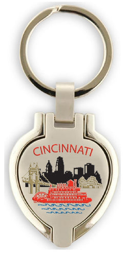Key Ring Pewter Locket Cincinnati