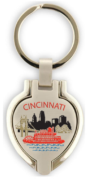 Key Ring Pewter Locket Cincinnati