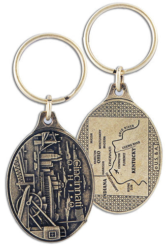 Key Ring Antique Brass Cincinnati Ohio