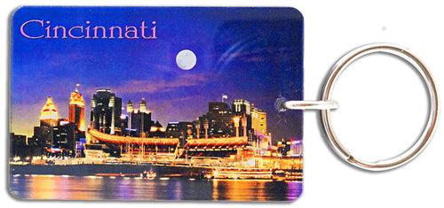 Key Ring Thick Lucite Cincinnati Night Moon
