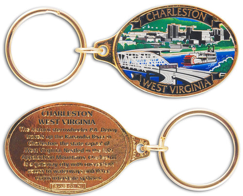 Key Ring Color-Filled Charleston WV Skyline
