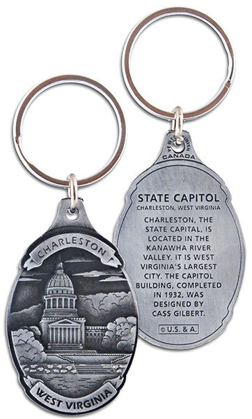 Key Ring Pewter Charleston WV Capitol