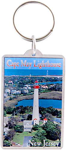 Key Ring Thick Lucite Cape May Lighthouse