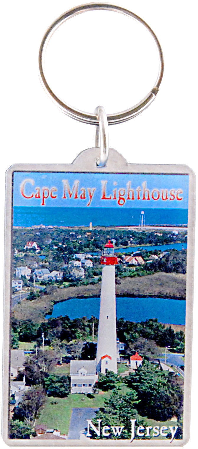 Key Ring Thick Lucite Cape May Lighthouse
