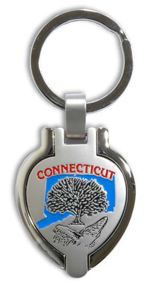 Key Ring Pewter Locket Connecticut
