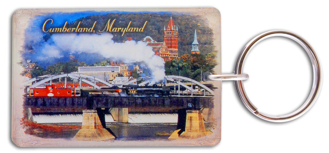 Key Ring Thick Lucite Cumberland Train