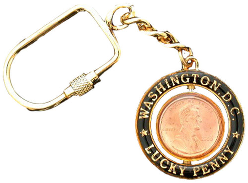 Key Ring Rotating Washington DC Lucky Penny