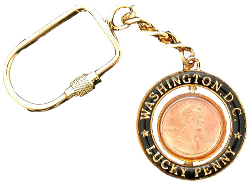 Key Ring Rotating Washington DC Lucky Penny