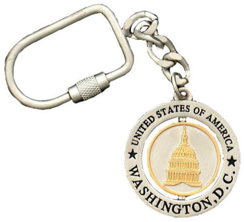 Key Ring Rotating Pewter Washington DC