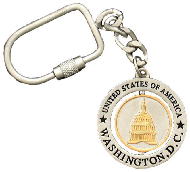 Key Ring Rotating Pewter Washington DC