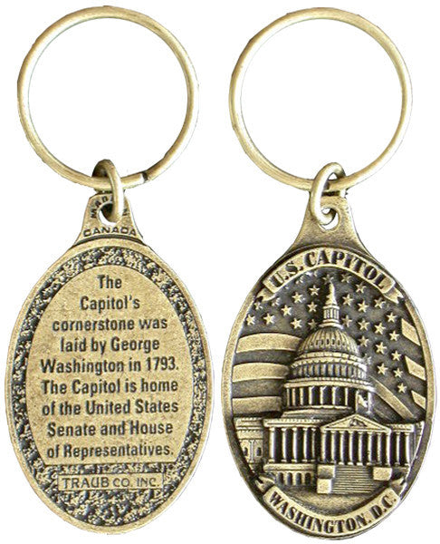 Key Ring Antique Brass DC Capitol