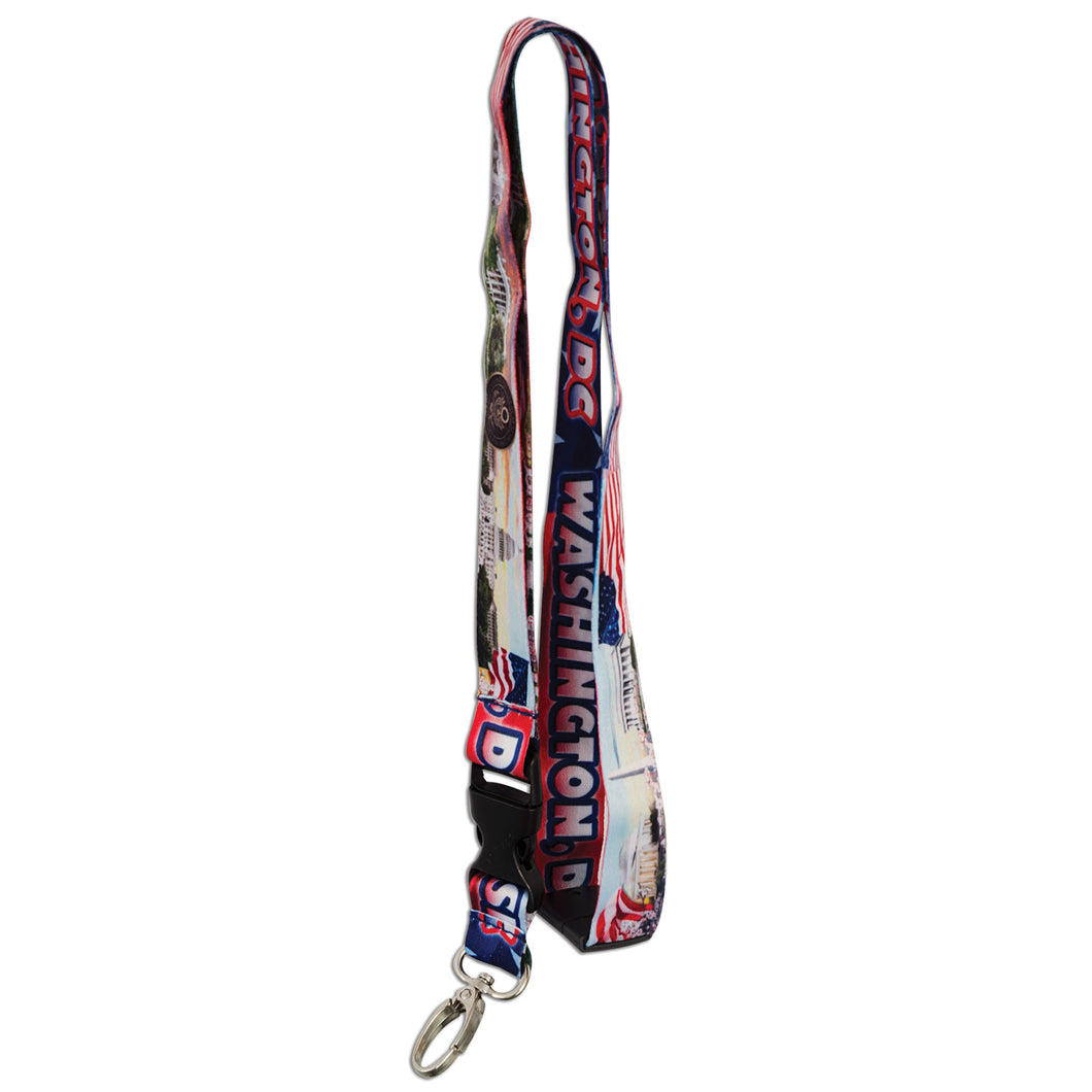 Key Ring Lanyard Washington DC Skyline