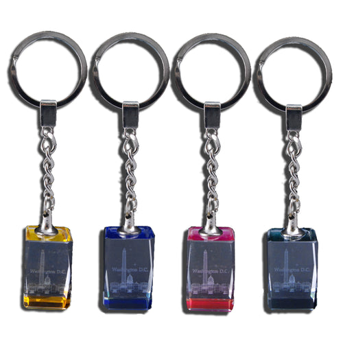 Key Ring Crystal Cube Washington DC