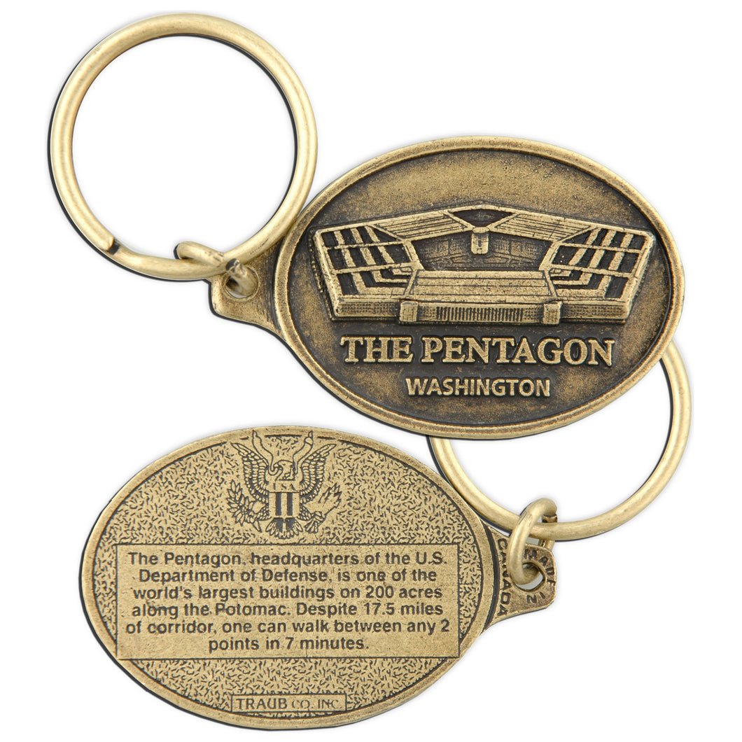 Key Ring Antique Brass DC Pentagon