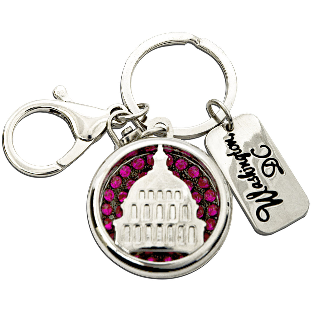 Key Ring Rhinestone PINK Washington DC Dome