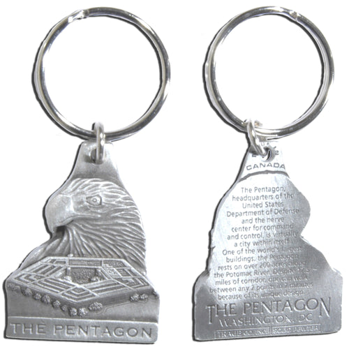 Key Ring Pewter DC Pentagon with Eagle