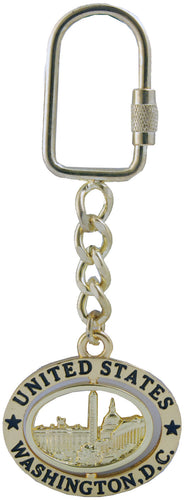 Key Ring Rotator Gold Oval DC Skyline