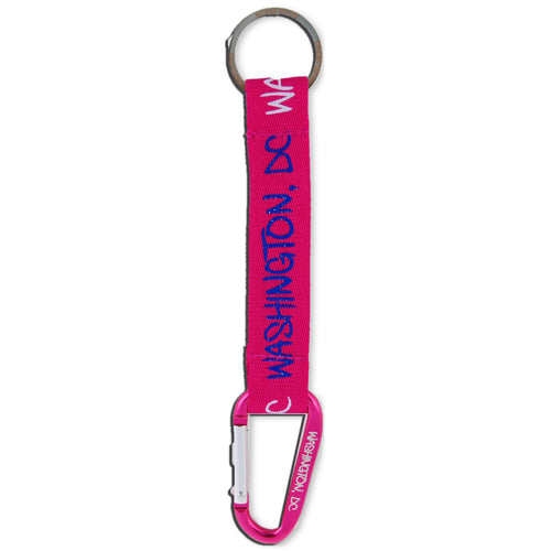 Key Ring Clip Washington DC All Around Fushcia White Blue