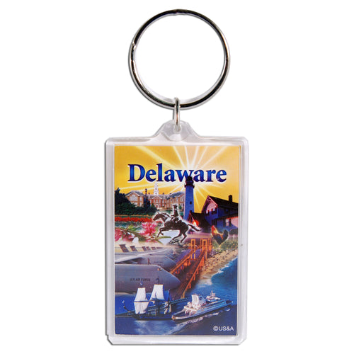 Key Ring 2x3 Lucite Delaware Photo Montage