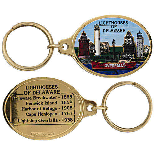 Key Ring Color-Filled Delaware Lighthouses