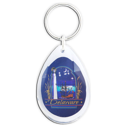 Key Ring Lucite Teardrop Delaware at Night