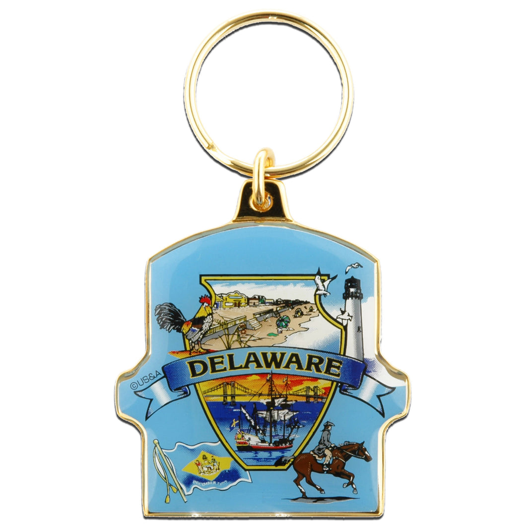 Key Ring Brass Plaque Delaware
