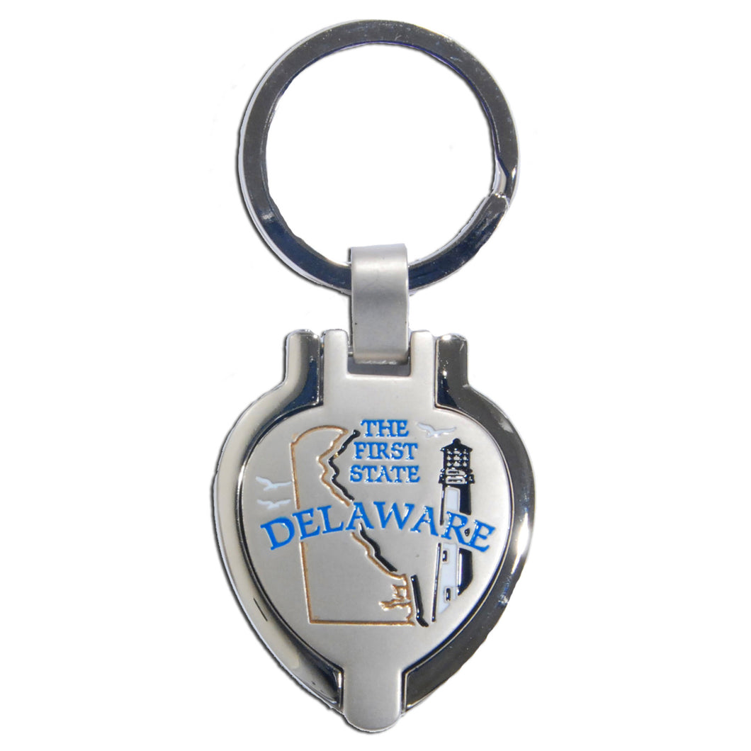 Key Ring Pewter Locket Delaware