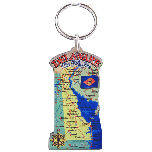 Key Ring Acrylic Delaware Map 0011K