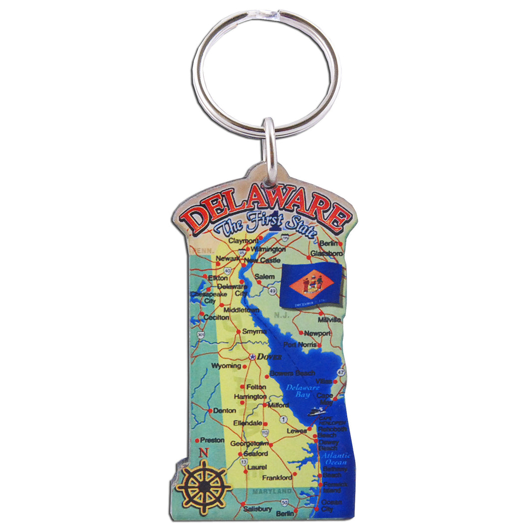 Key Ring Acrylic Delaware Map 0011K