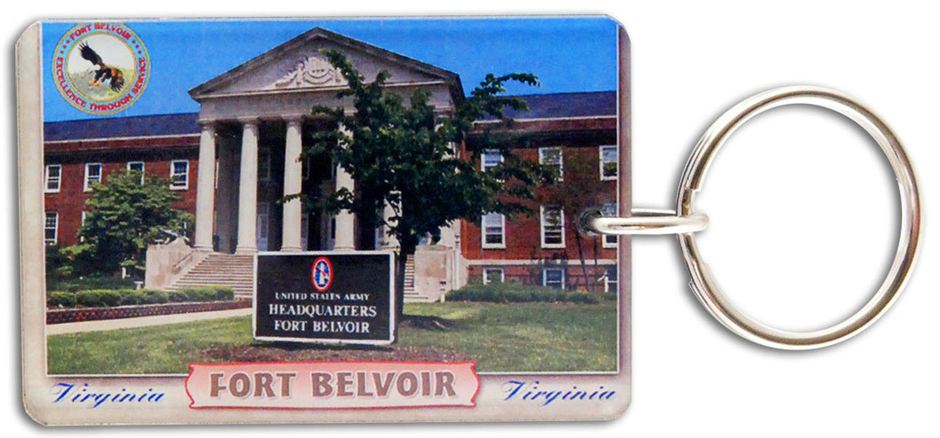 Key Ring Thick Lucite Fort Belvoir