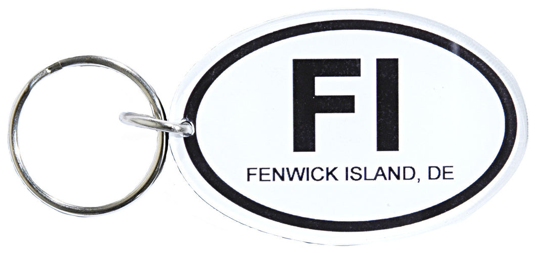 Key Ring Thick Lucite Fenwick Island Euro Oval