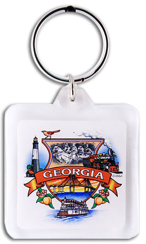Key Ring Lucite Square Georgia Montage