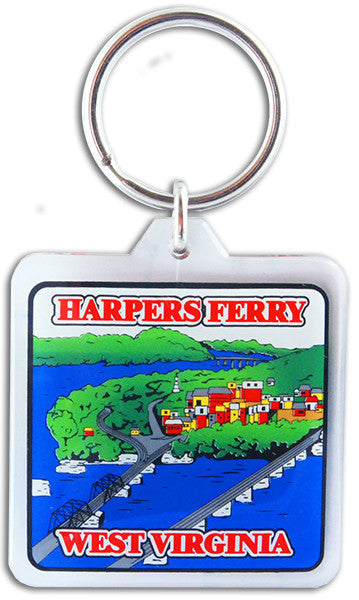 Key Ring Lucite Square Harpers Ferry