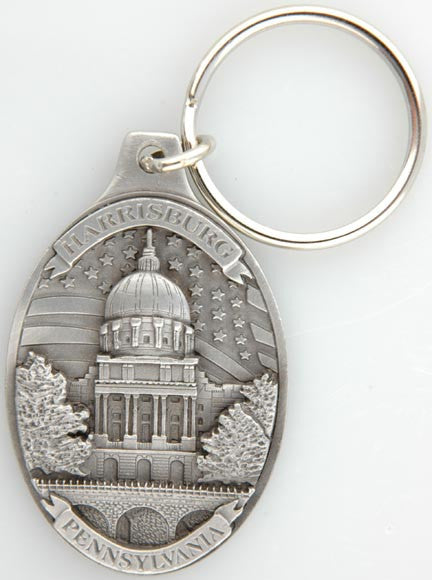 Key Ring Pewter Oval Harrisburg PA