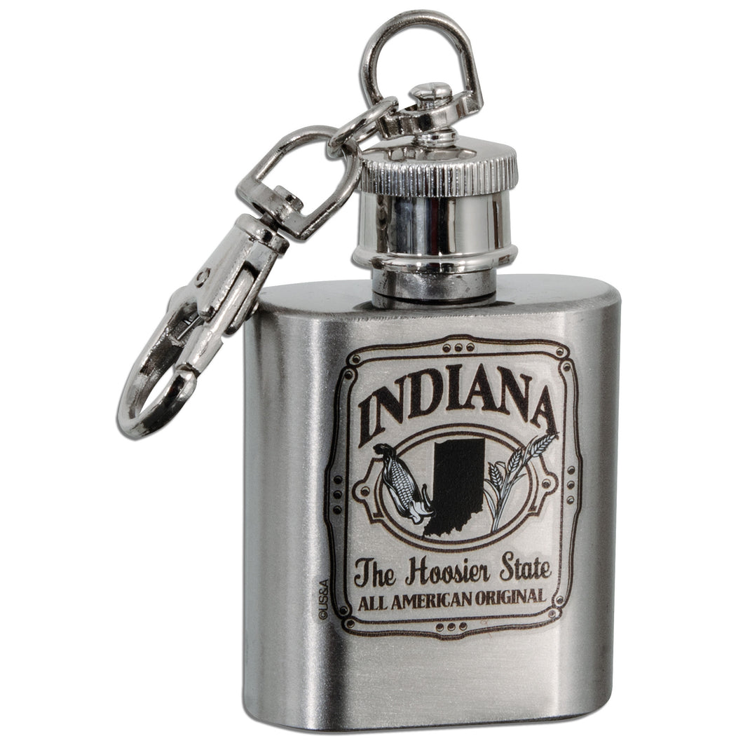 KRIN03 Key Ring Stainless Flask Indiana
