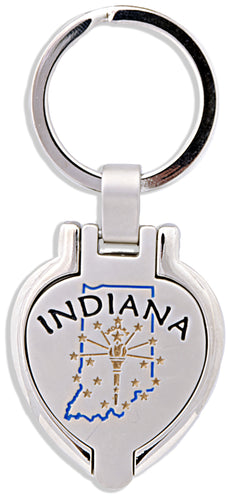 Key Ring Pewter Locket Indiana