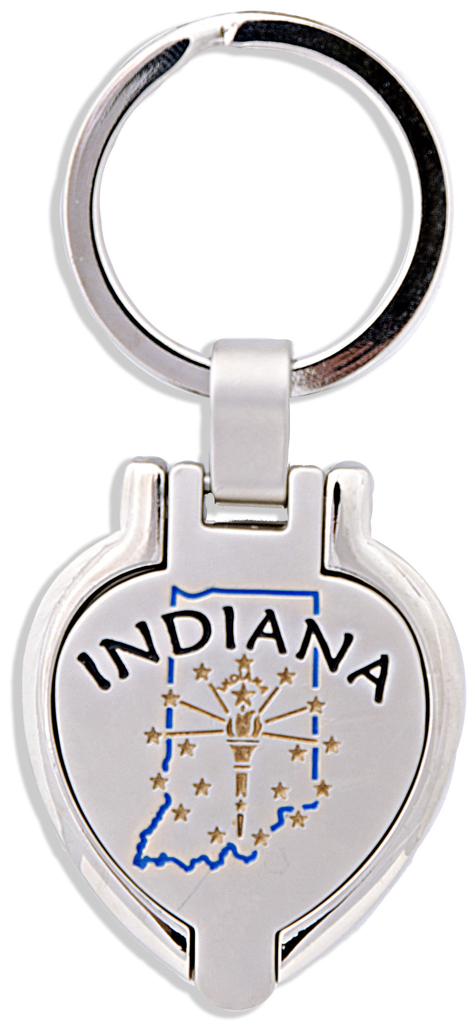 Key Ring Pewter Locket Indiana