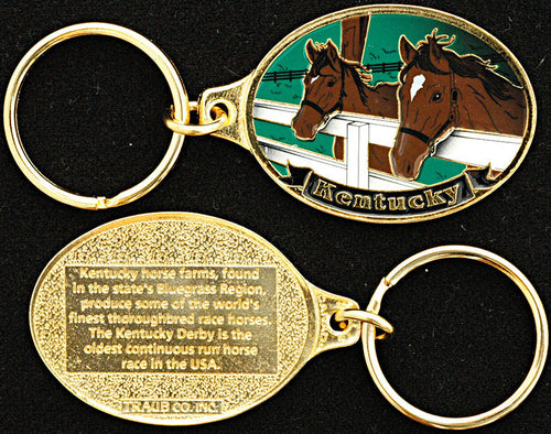 Key Ring Color-Filled Kentucky Horses