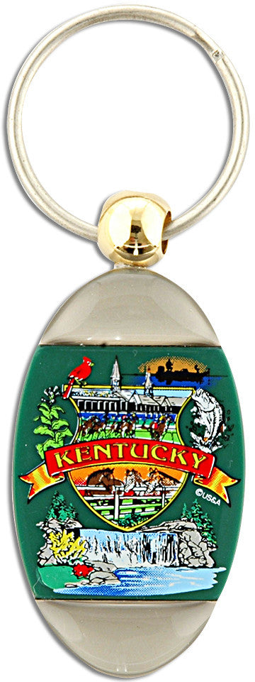 Key Ring Pewter Brass Ball Kentucky