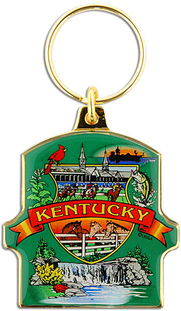 Key Ring Brass Plaque Kentucky