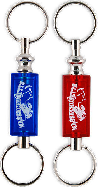 Key Ring Pull Apart RedBlue Massachusetts