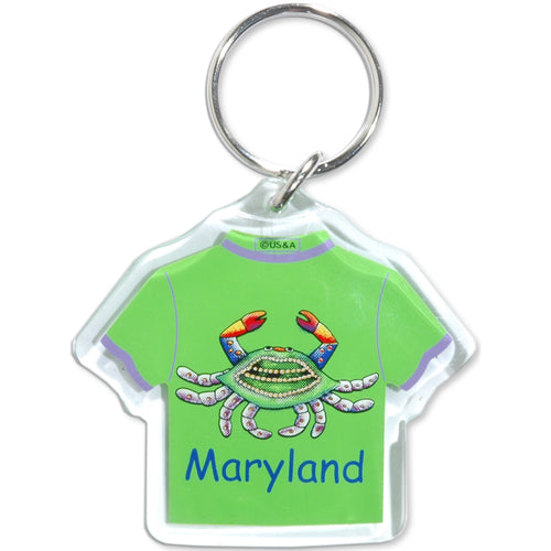 Key Ring Lucite T-Shirt Maryland Crab