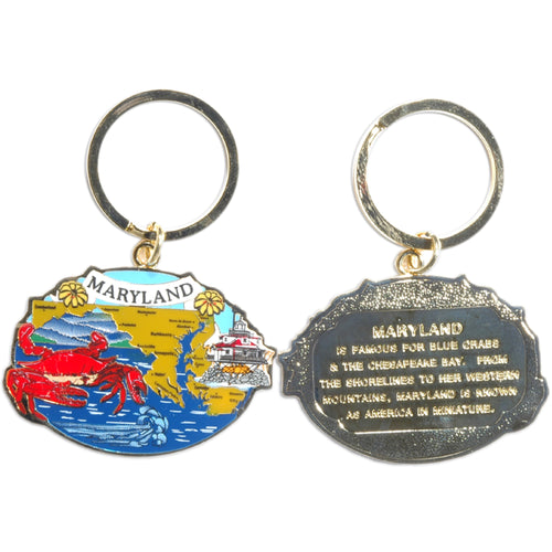 Key Ring Color-Filled Maryland Map