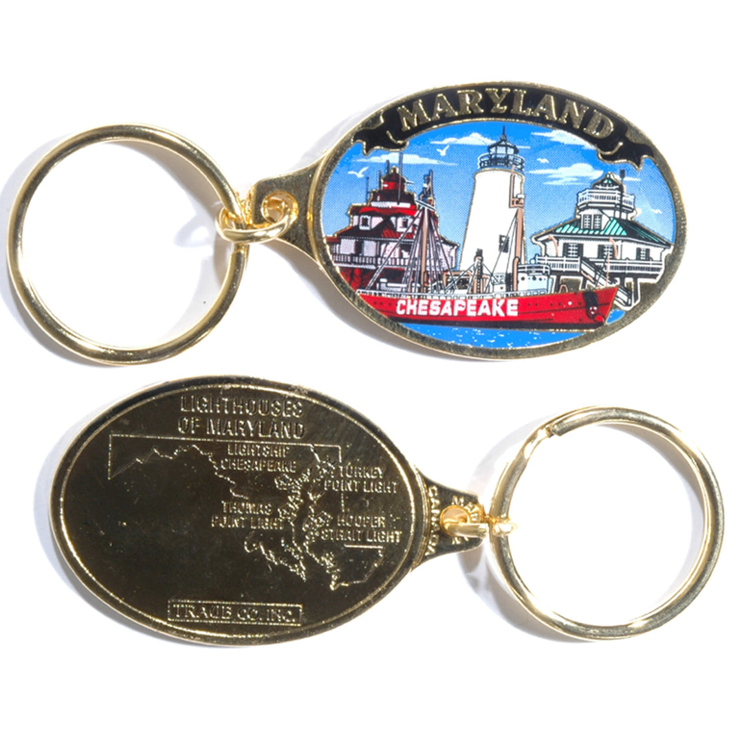 Key Ring Color-Filled Maryland Lighthouses